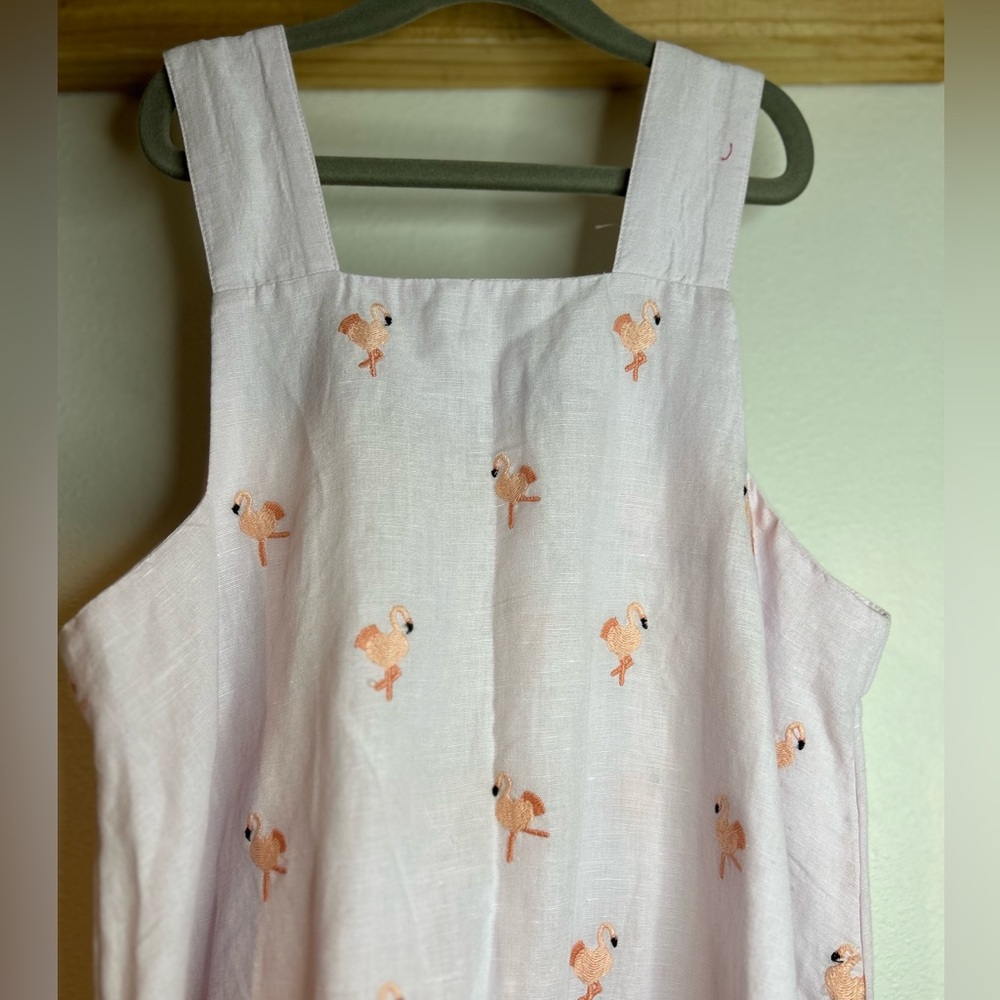 NWT STELLA MCCARTNEY Pink Dress with Embroidered Flamingos 🦩, SIZE 12